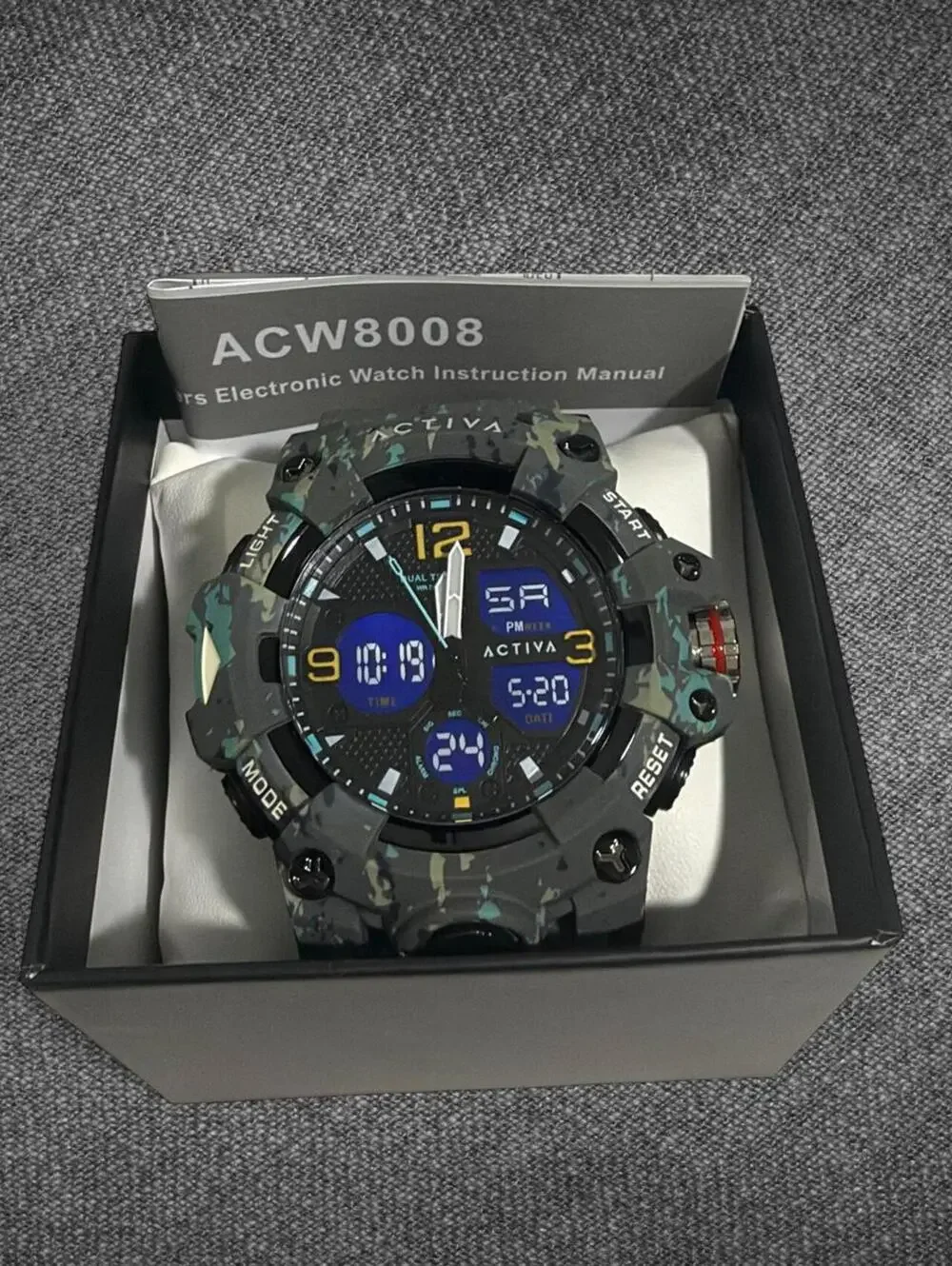 NWT Activa Decus X Invicta 49mm Camo Analog Digital Watch